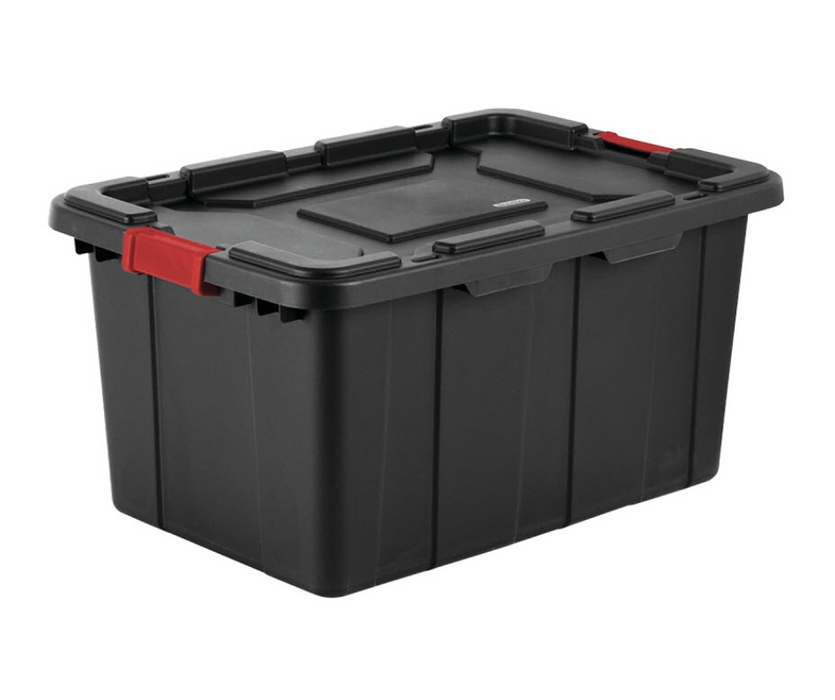 Sterilite 14669004 Industrial Tote, Plastic, Black, 30-1/2 in L, 20-5/8 in W, 15-1/4 in H