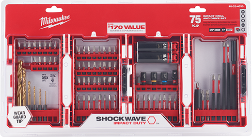 Milwaukee SHOCKWAVE 75PC IMPACT DRILL & DRIVE SET