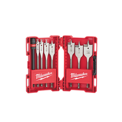 MILWAUKEE - Flat Boring Bit 6" Universal Set - 8PC