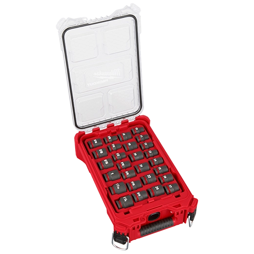 MILWAUKEE - SHOCKWAVE Impact Duty™ Socket 1/2” Dr 27PC MM & SAE PACKOUT Set
