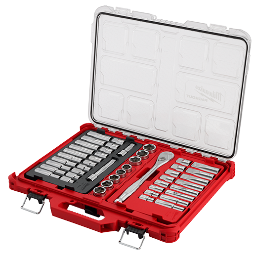 MILWAUKEE - 47pc 1/2" Drive Ratchet & Socket Set with PACKOUT™ Low-Profile Organizer
