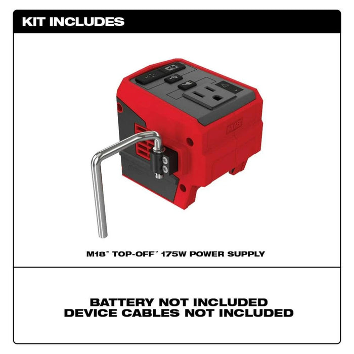 Milwaukee M18 TOP-OFF 175W Power Supply & M18 REDLITHIUM