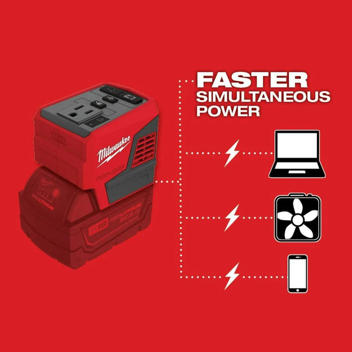Milwaukee M18 TOP-OFF 175W Power Supply & M18 REDLITHIUM HIGH OUTPUT XC6.0 Battery Pack