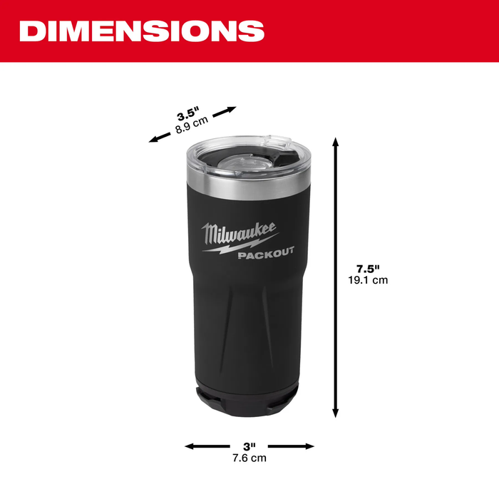 Milwaukee PACKOUT Black 20 oz. Tumbler