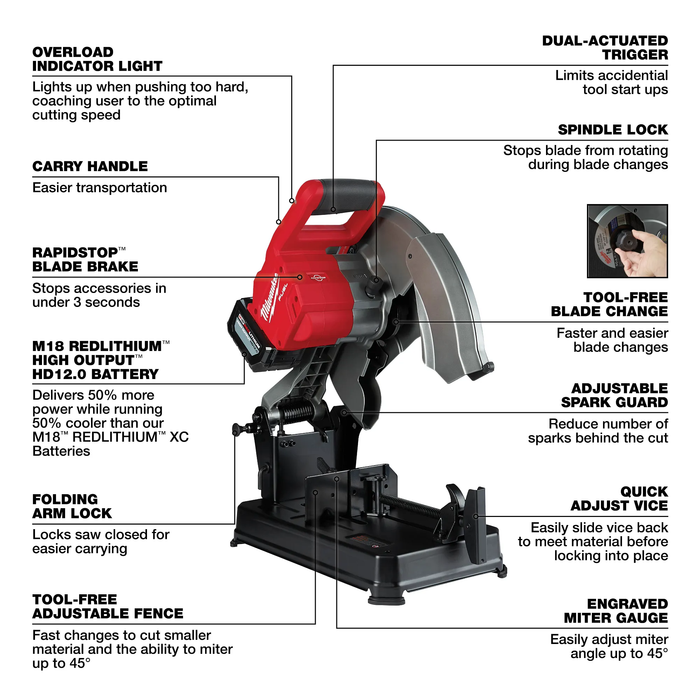 MILWAUKEE M18 FUEL™ 14" Abrasive Chop Saw Kit