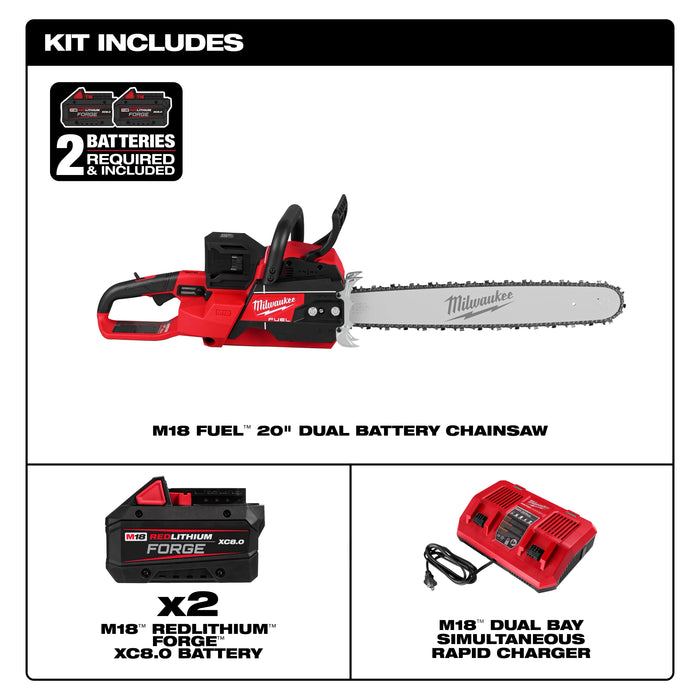 MILWAUKEE - M18 FUEL™ 20" Dual Battery Chainsaw Kit