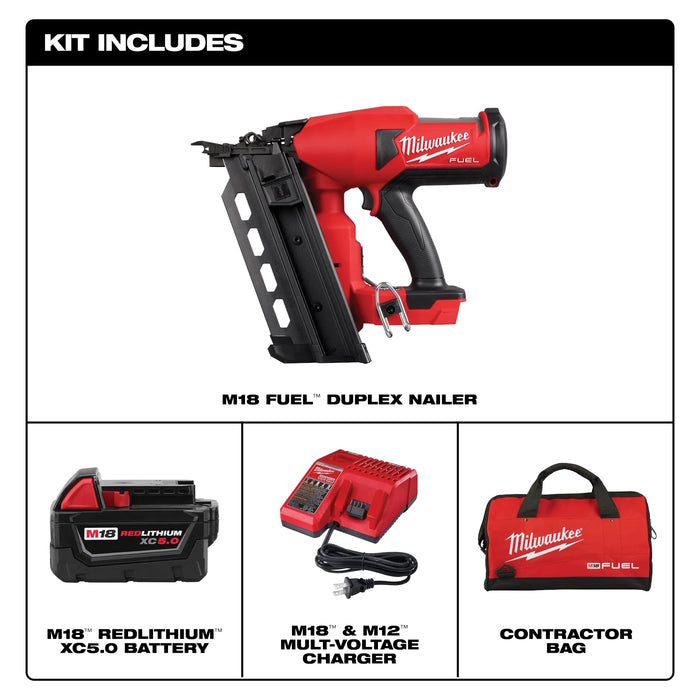 MILWAUKEE - M18 FUEL™ Duplex Nailer Kit