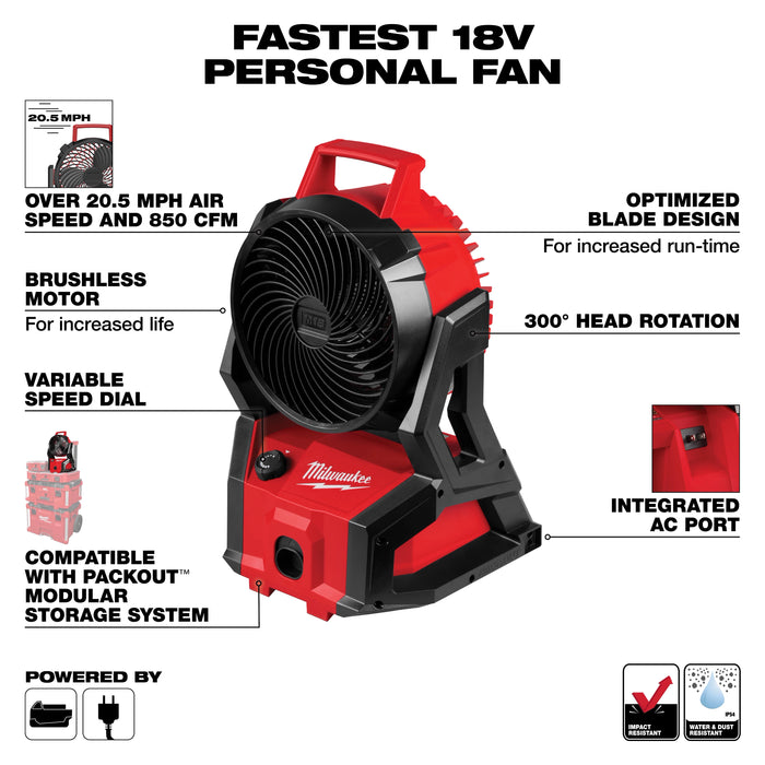 MILWAUKEE - M18™ Brushless PACKOUT™ Fan