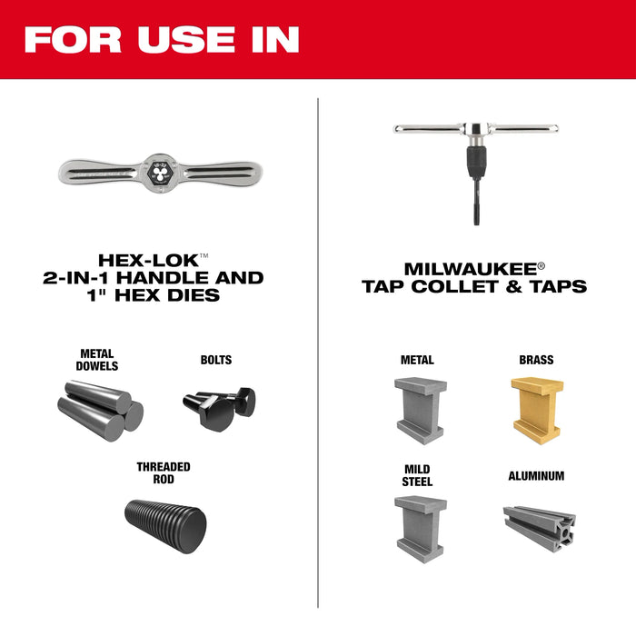 MILWAUKEE - 38PC Metric Tap & Die PACKOUT™ Set w/ Hex-LOK™ 2-in-1 Handle
