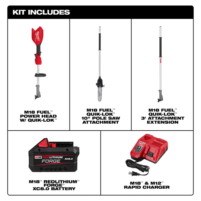 MILWAUKEE - M18 FUEL™ Pole Saw w/ QUIK-LOK™ Kit