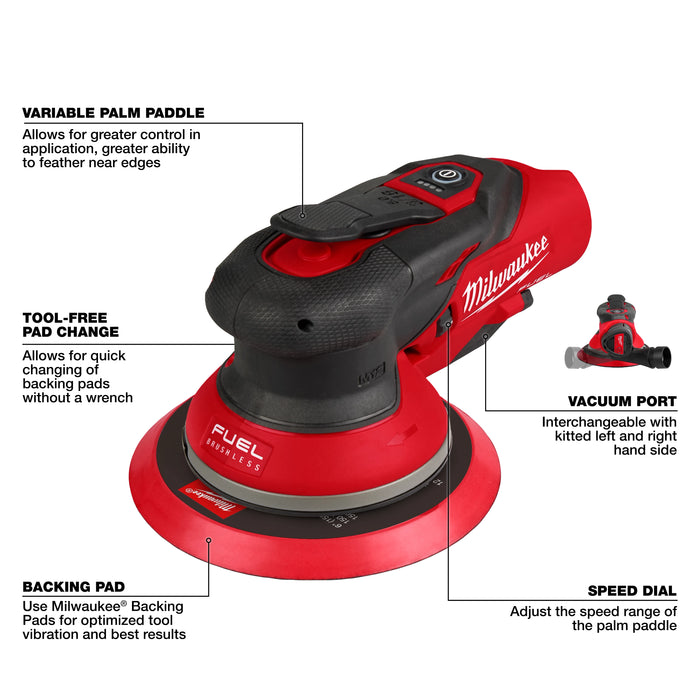 MILWAUKEE - M12 FUEL™ 6" Random Orbital Sander (3/16")