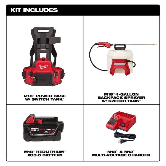 MILWAUKEE - M18™ 4-Gallon Backpack Sprayer w/ SWITCH TANK™ (Kit)