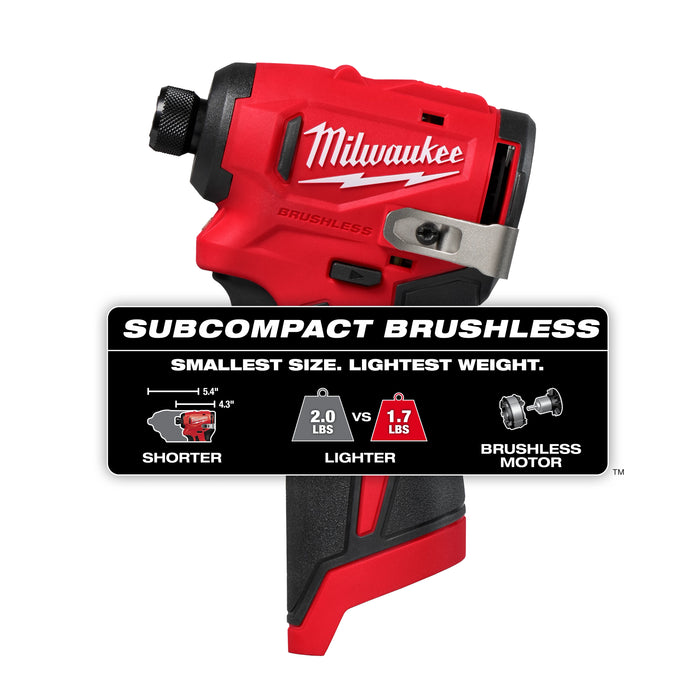 MILWAUKEE - M12™ Subcompact Brushless 1/4" Hex Impact Driver