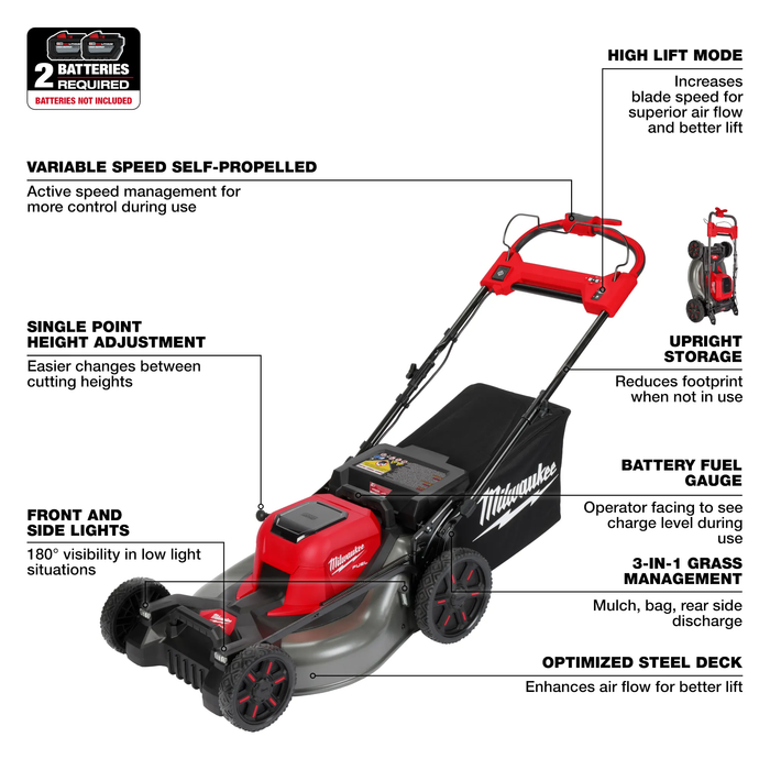MILWAUKEE - M18 FUEL™ 21" Self-Propelled Dual Battery Mower