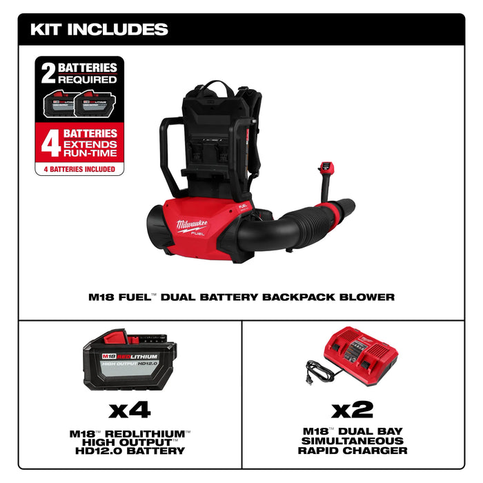 MILWAUKEE - M18 FUEL™ Dual Battery Backpack Blower Kit
