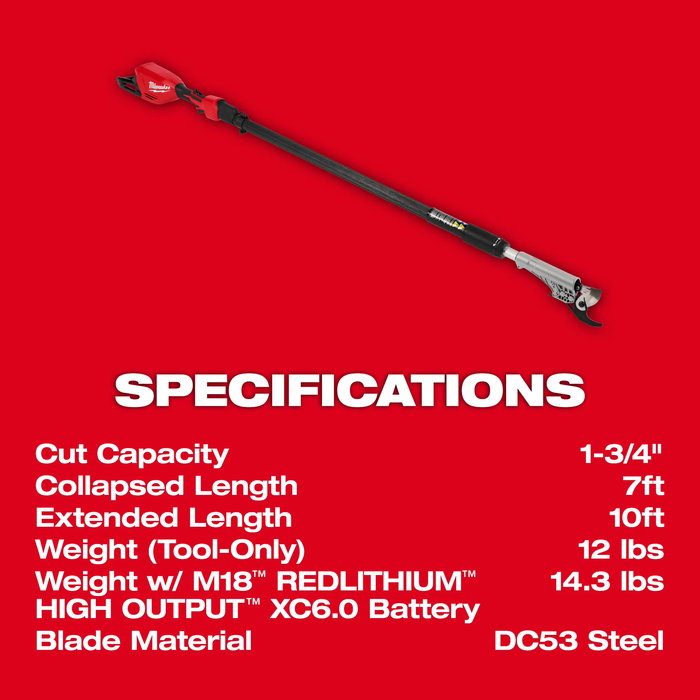 MILWAUKEE - M18™ Brushless Telescoping Pole Pruning Shears