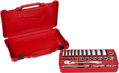 MILWAUKEE - 3/8" Drive 28pc Ratchet & Socket Set- SAE