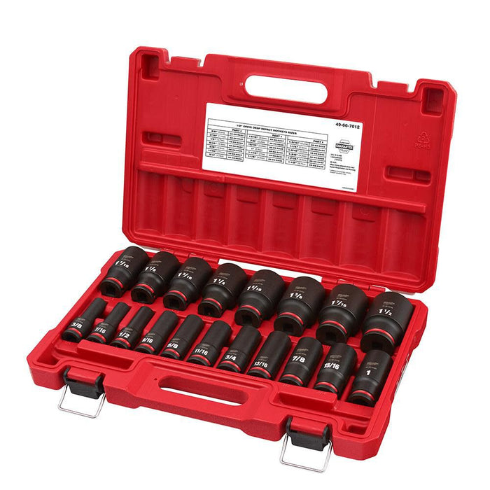 MILWAUKEE - 19PC SHOCKWAVE Impact Duty™ 1/2" Drive SAE Deep 6 Point Socket Set